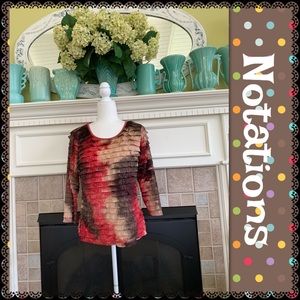 Notations ruffled top, size P/L